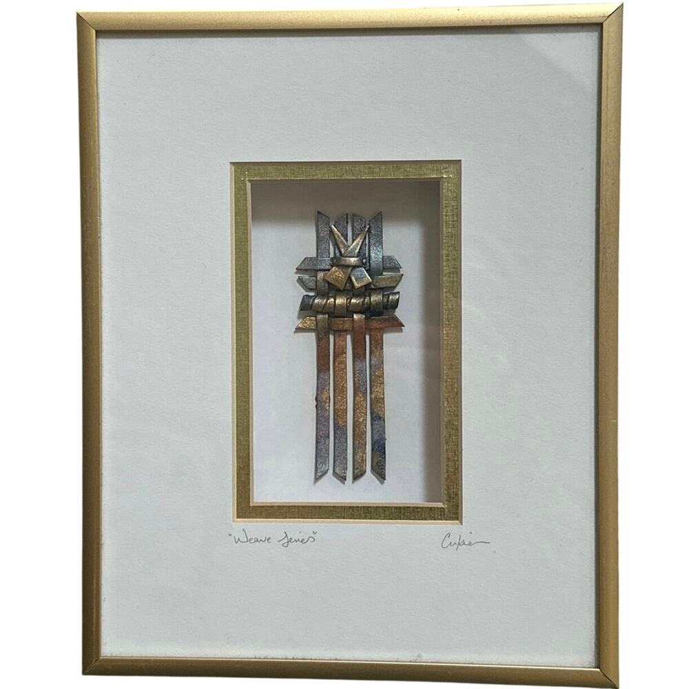 Juan/Kathryn Cukier "Weave Series" Abstract Mixed Media 8 x 10 Shadowbox Signed